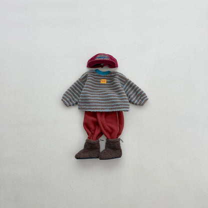 Baby Toddler FW26 Fleece Side Line Wide Pants (4m-6y) - 2 Colors