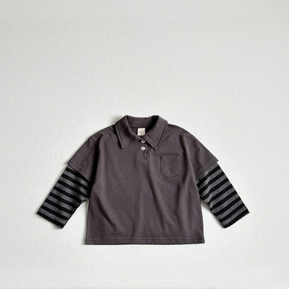 Toddler F26 Collared Layered Long Sleeve Top (2-8y) - 2 Colors