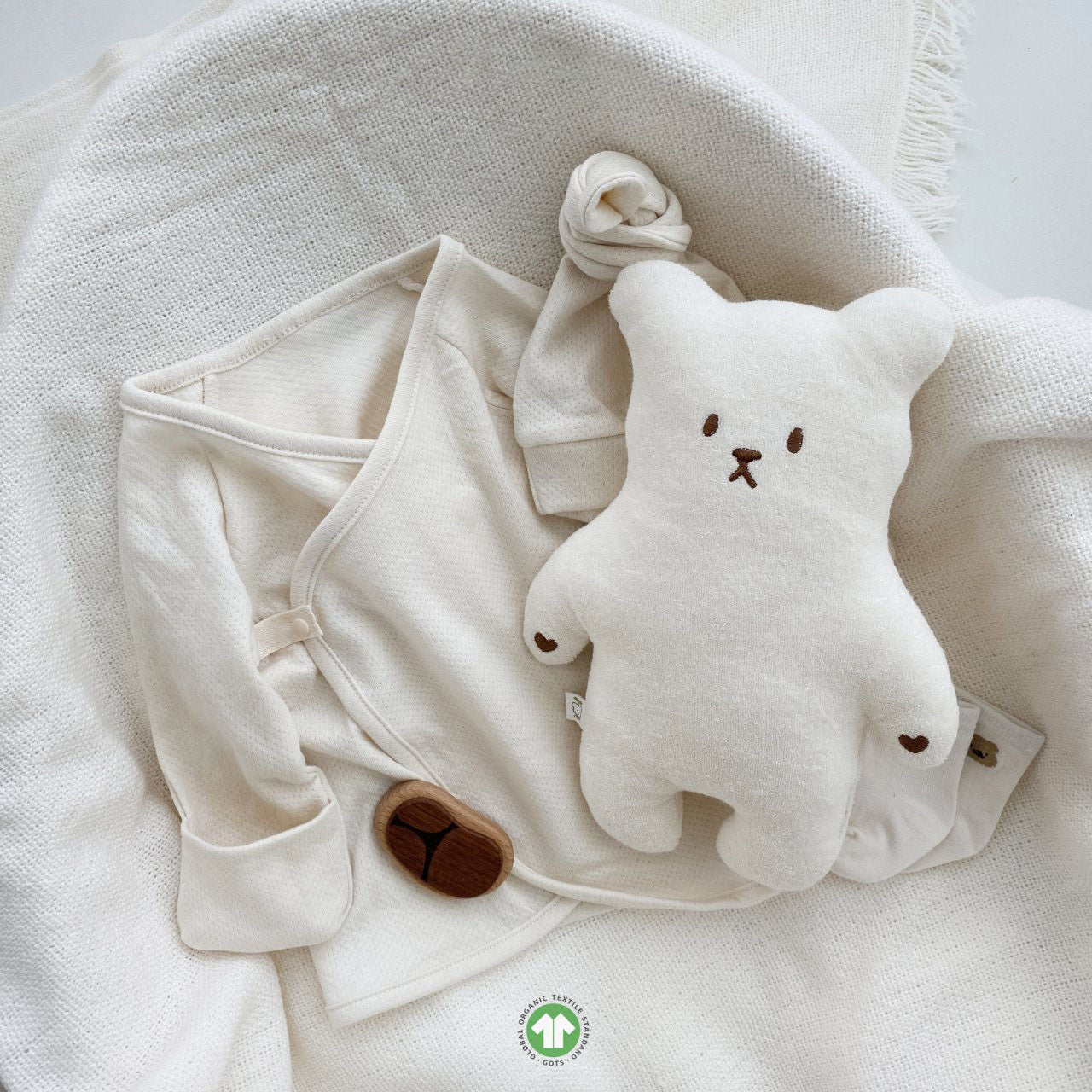 Organic Cotton Bear Stuffed Animal Toy - Teddy Bear - AT NOON STORE