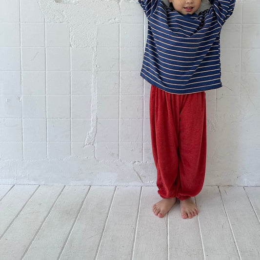 Toddler F25 Terry Cloth Loose Fit Jogger Pants(1-7y) - Red