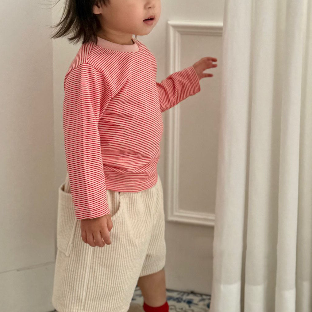 Kids W26 Cozy Stripe Long Sleeve Top (18m-10y) - 2 Colors