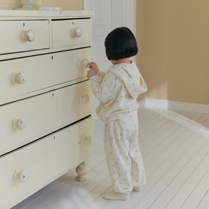 Kids SP26 Floral Terry Cloth Zip-Up Hooded Jacket (1-7y) - Ivory - AT NOON STORE