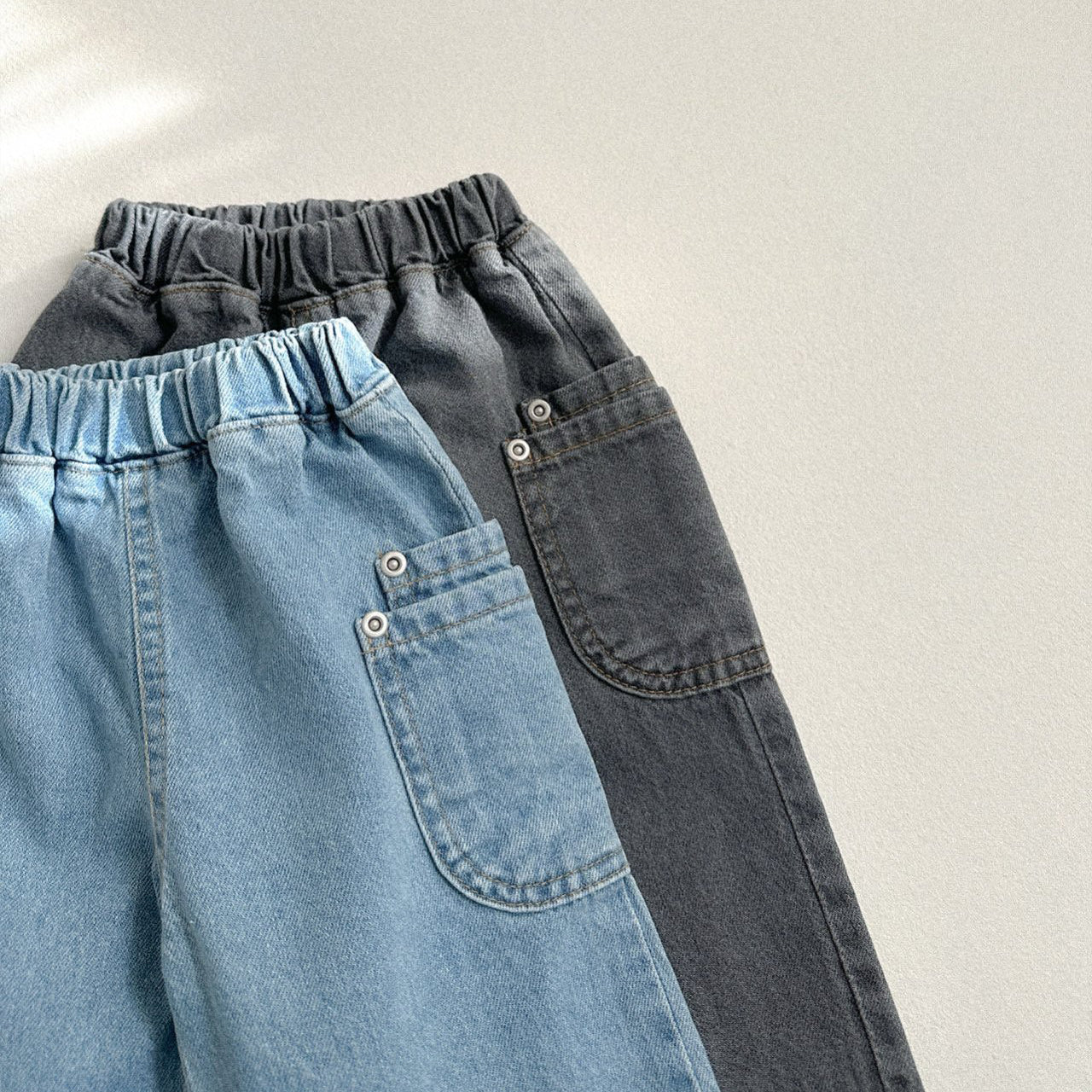 Toddler SP26 Side Pocket Pull-on Denim Pants (10m-4y) - 2 Colors