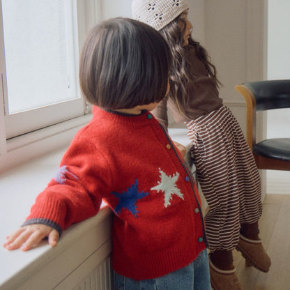 Kids F26 Star Jacquard Knit Cardigan (3-9y) - 2 Colors