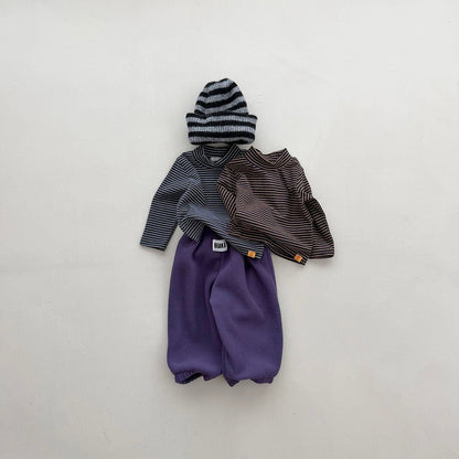 Toddler FW26 Stripe Mock Neck Long Sleeve Top (4m-6y) - 2 Colors