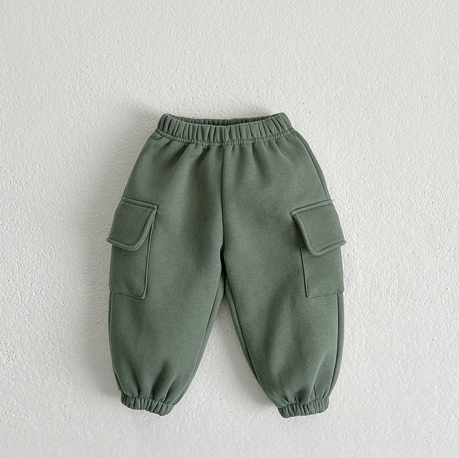 Toddler W24 Brushed Fabric Cargo Jogger Pants (1-7y) - 4 Colors