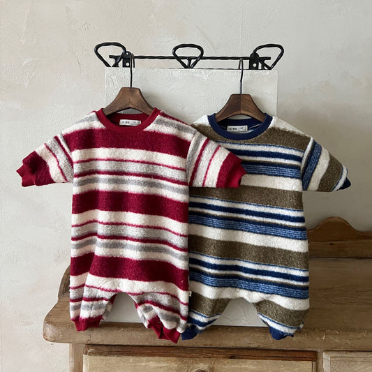 Baby Lala FW25 Stripe Fluffy Romper (6-24m) - 2 Colors - AT NOON STORE