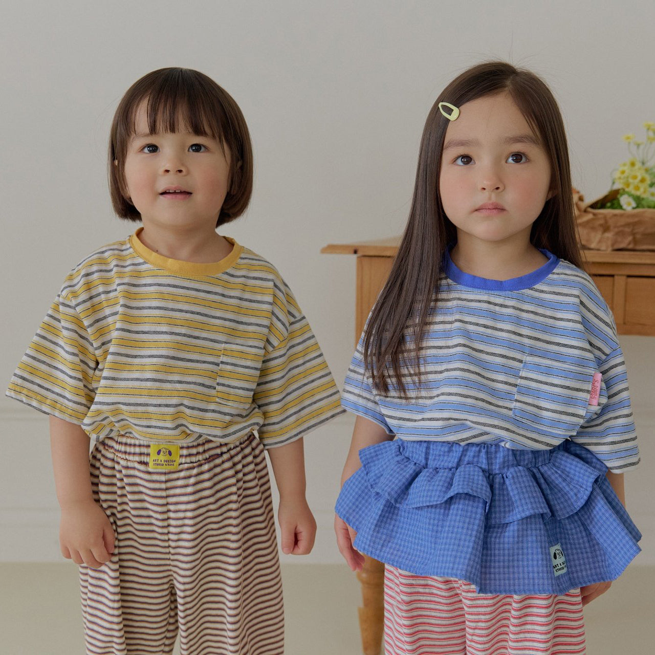 Toddler SS26 Multi Stripe Short Sleeve Top (2-7y) - 2 Colors - AT NOON STORE