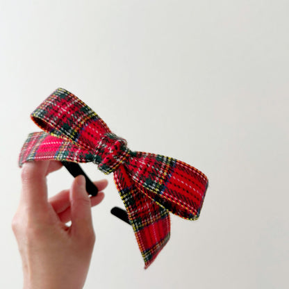 Kids W25 Holiday Plaid Bow Headband - 2 Colors
