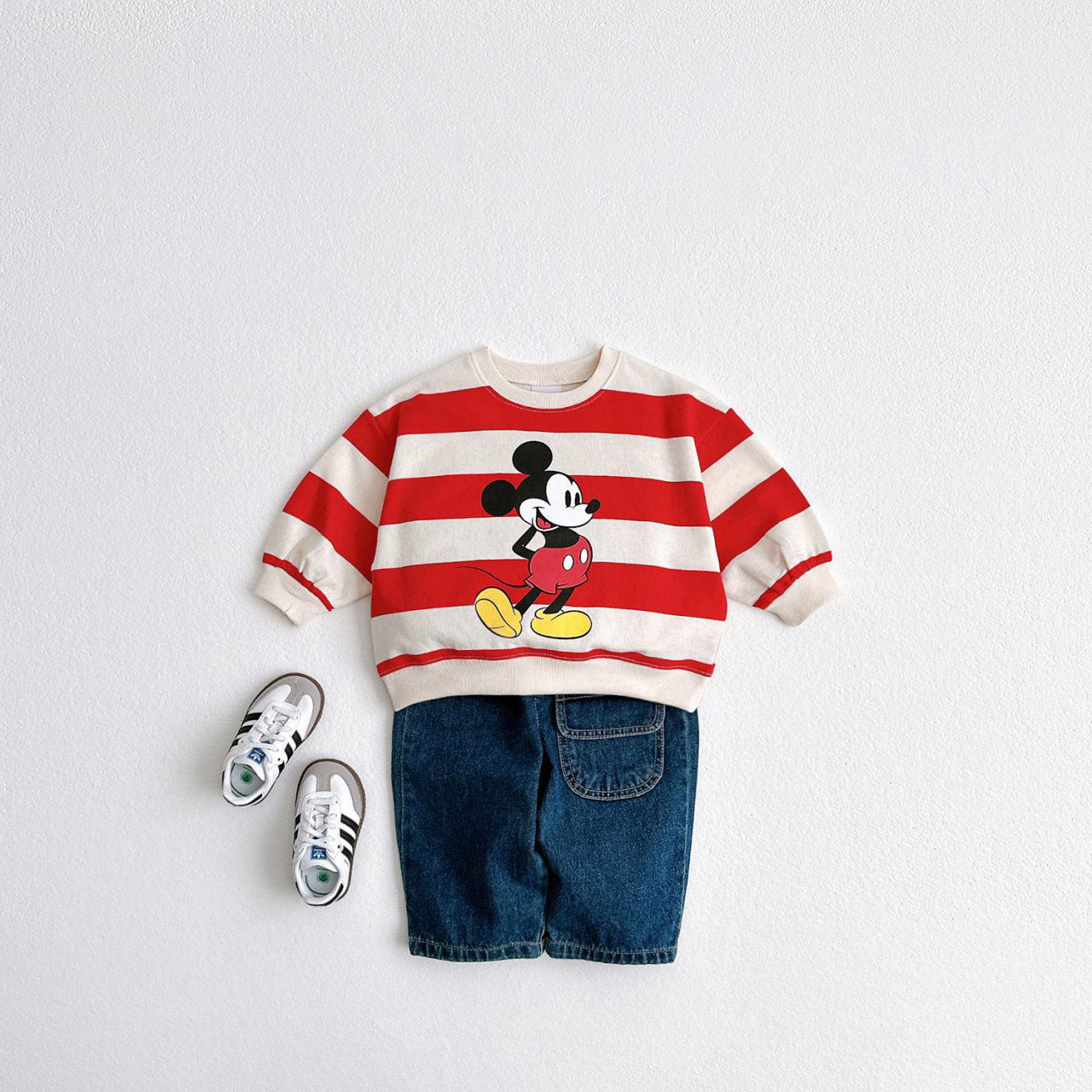 Toddler Disney Mickey Mouse Stripe Sweatshirt (1-6y) - 3 Colors