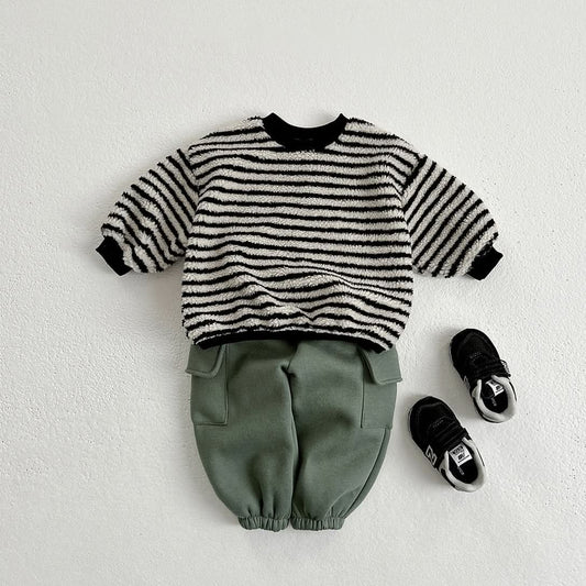 Toddler W24 Sherpa Stripe Sweatshirt (1-7y) - 3 Colors - AT NOON STORE