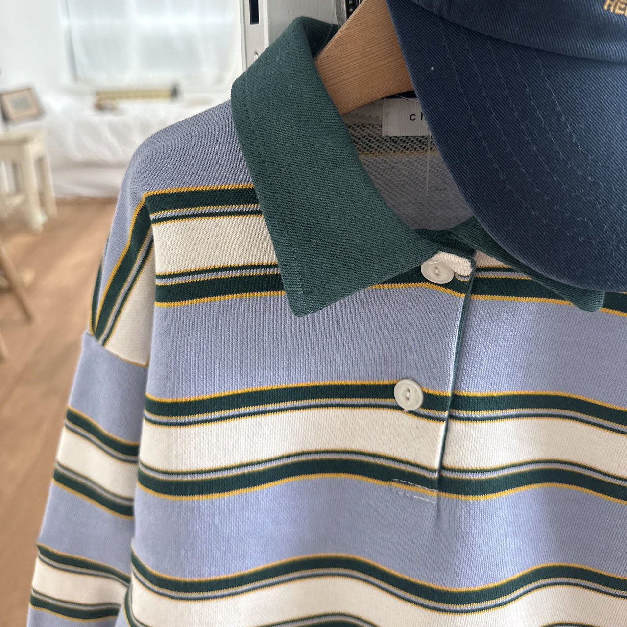 Toddler F26 Stripe Collared Long Sleeve Top (2-8y) - 2 Colors
