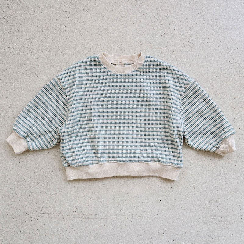 Toddler Waffle Stripe Sweatshirt (15m-7y) -2 Colors - AT NOON STORE