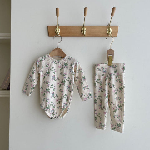 Baby Bodysuit and Leggings Set (3-18m) - Floral