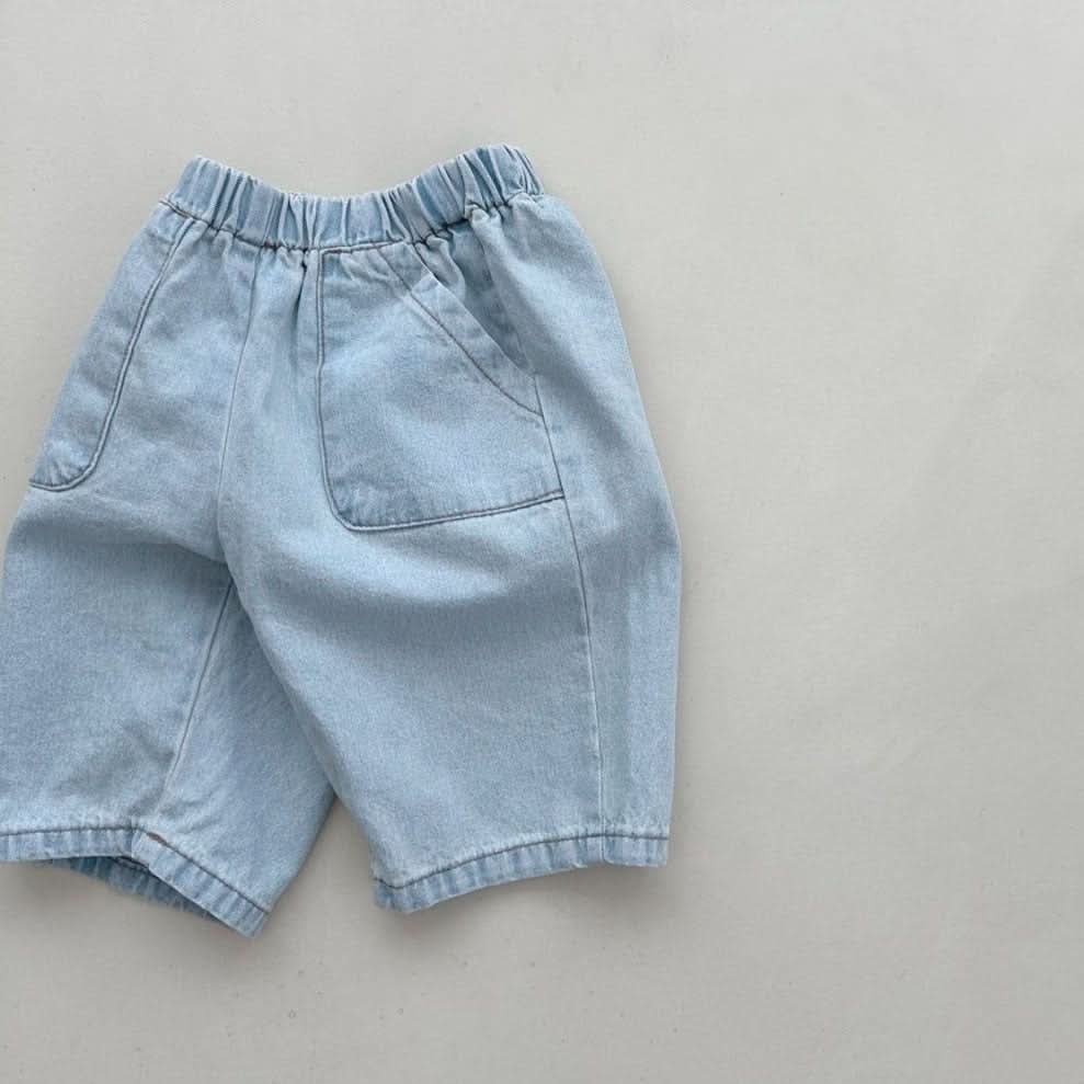 Baby S25 Front Pocket Stitch Detail Pull-On Denim Pants (3-18m) - Light Denim - AT NOON STORE