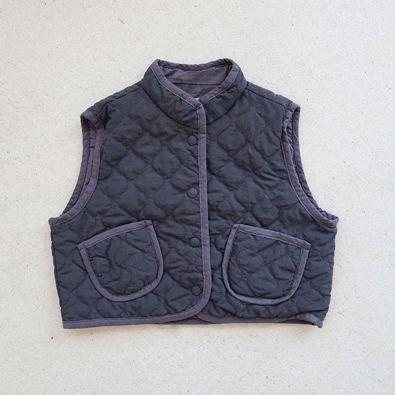 Toddler Quilted Mock-neck Vest (15m-7y) -2 Colors - AT NOON STORE