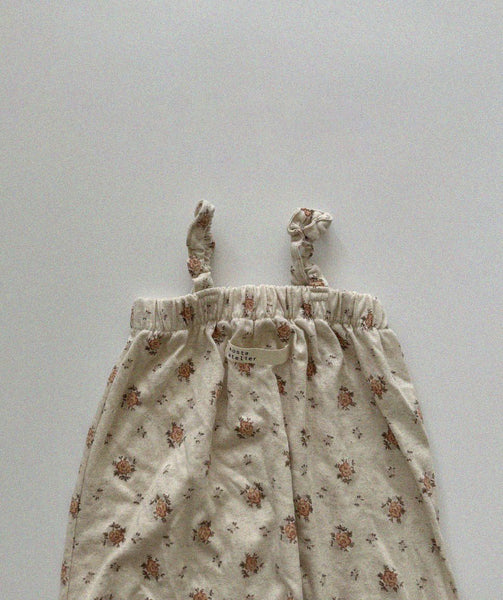Baby/Toddler Aosta Elastic Strap Linen Overalls (2-5y)- Floral