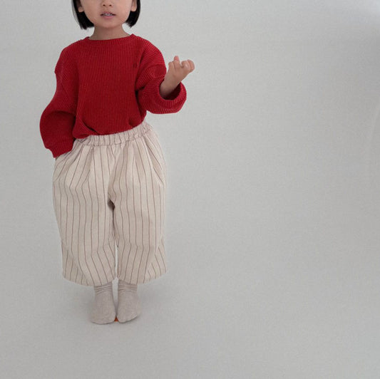 Toddler Bella F25 Stripe Pull-on Pants (1-6y) - Ivory - AT NOON STORE