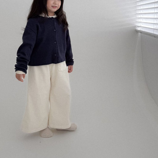 Toddler Bella F25 Corduroy Pocket Wide Pants (1-6y) - Cream - AT NOON STORE
