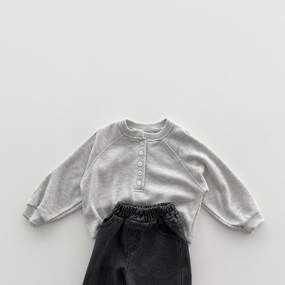Toddler F26 Textured Henley Sweatshirt (12m-9y) - 2 Colors