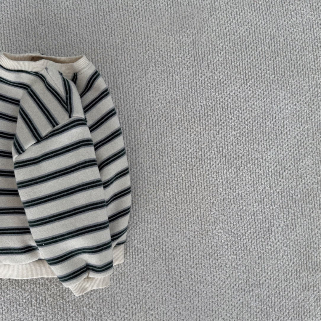 Baby Bella W24 Back Brushed Fabric Stripe Sweatshirt (6m-4y) - 2 Colors