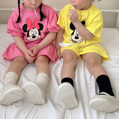 Toddler Mickey/Minnie Short Sleeve Top and Shorts/Skirt Set (1-6y) - 2 Colors - AT NOON STORE