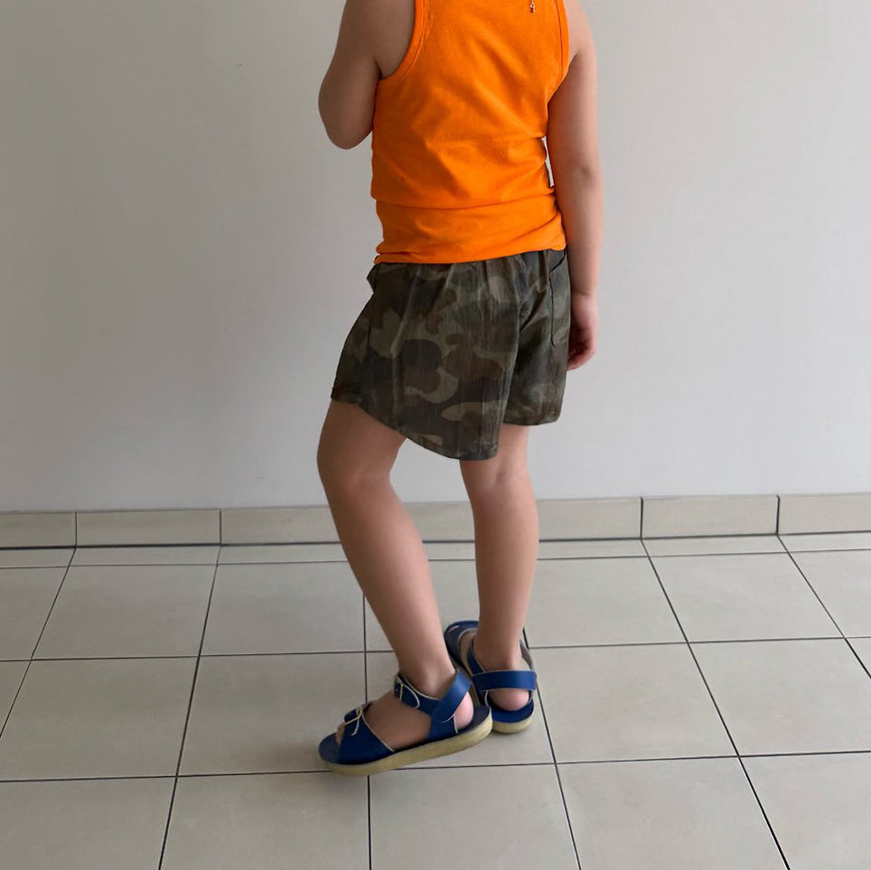 Kids SS26 Summer Camo Shorts (2-7y) - Olive - AT NOON STORE