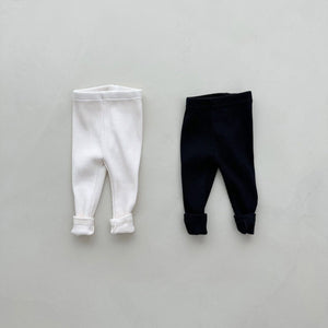 Baby Ribbed Leggings  2 Pack Set  (3-18m) - Black/White