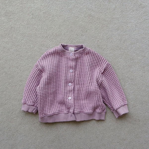 Toddler F25 Waffle Cardigan (15m-7y) - 3 Colors - AT NOON STORE