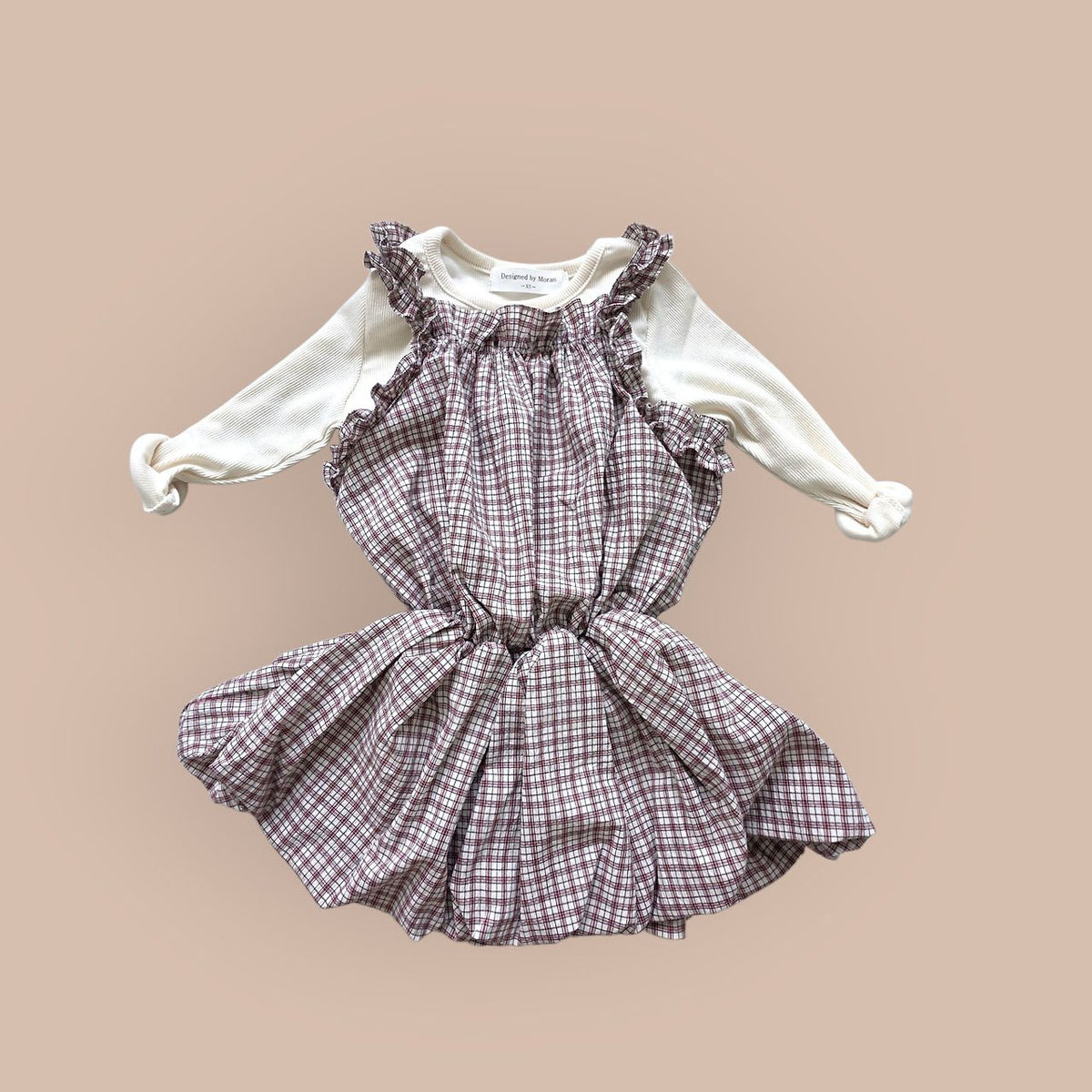 Toddler F26 Plaid Ruffled Bubble Dress(2-7y) - 2 Colors