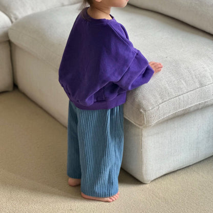 Kids W26 Fuzzy Rib Pocket Pull-On Pants (10m-8y) - Sky Blue