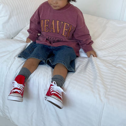 Kids F25 'HEAVEN' Pigment Dyed Long Sleeve Top (2-7y) - 2 Colors