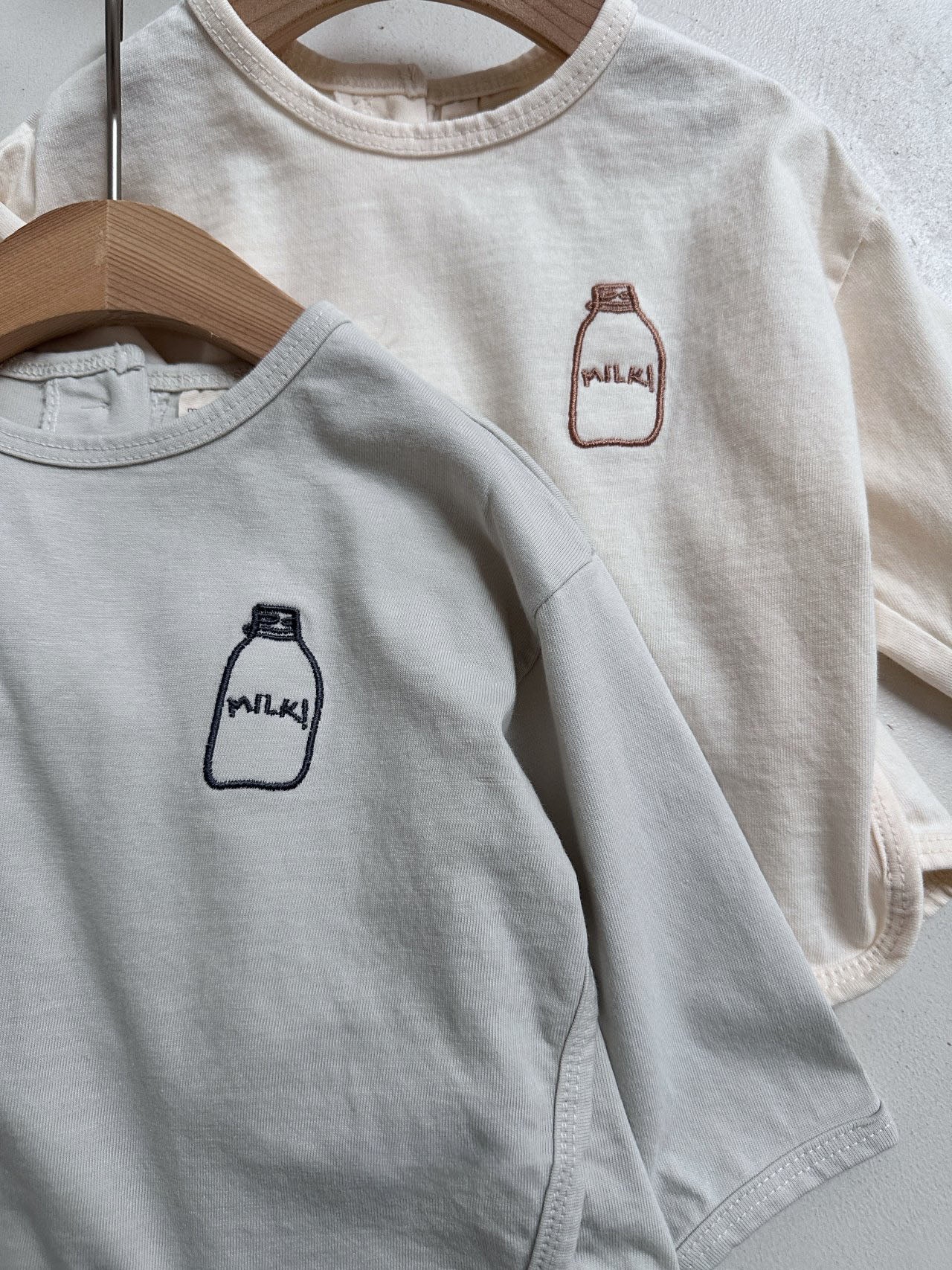 Baby Milk Bottle Embroidery Long Sleeve Top (3-18m) - 2 Colors - AT NOON STORE