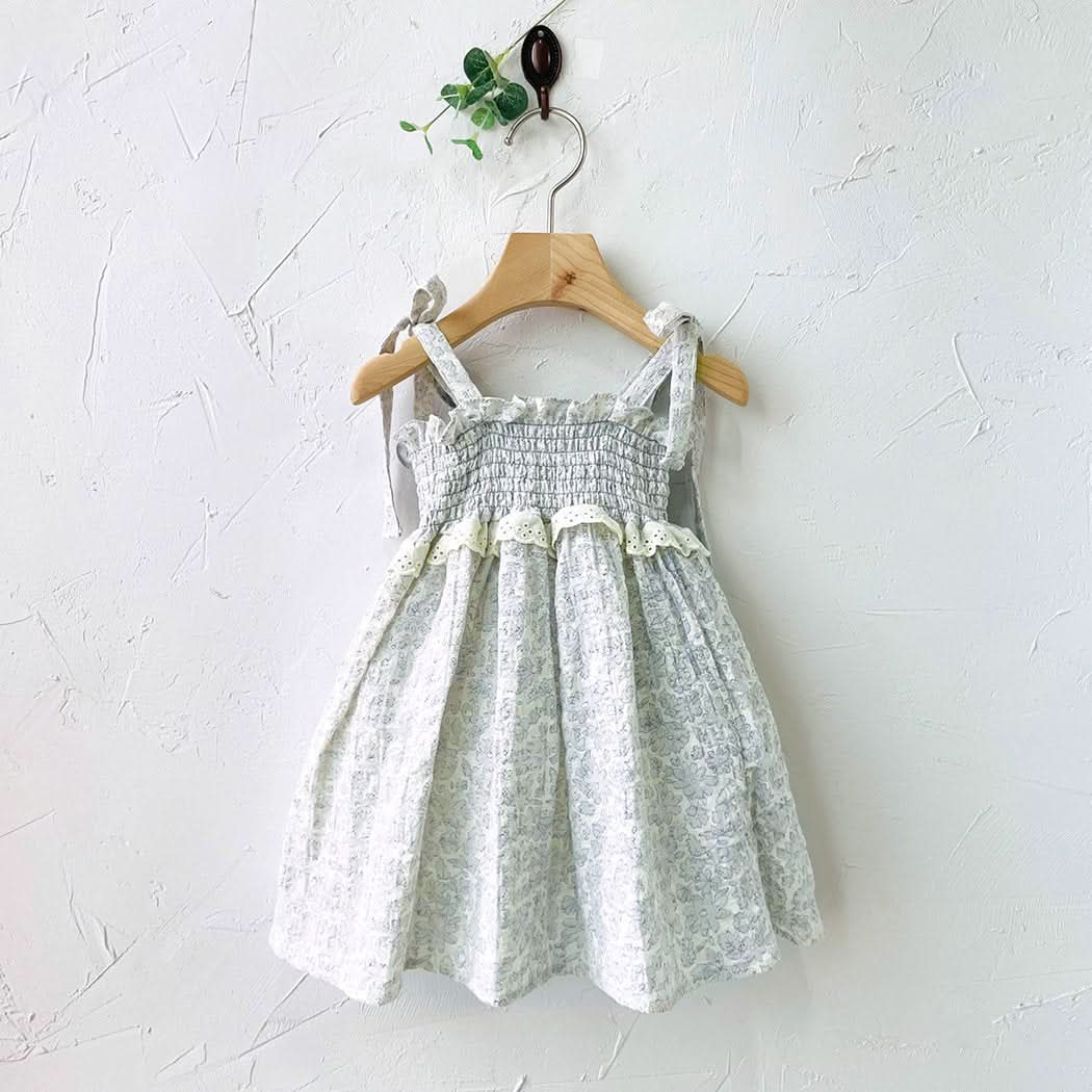 Toddler Milk Tie-Shoulder Smocked Bodice Dress (1-6y) - 2 Colors - AT NOON STORE