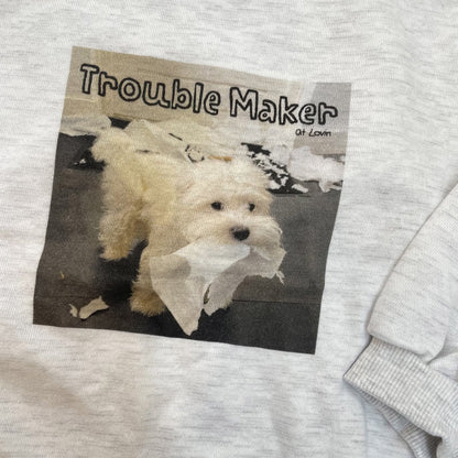 Toddler Adult W25 'Trouble Maker' Long Sleeve Sweatshirt (1-7y, Adult) - Light Heather Gray