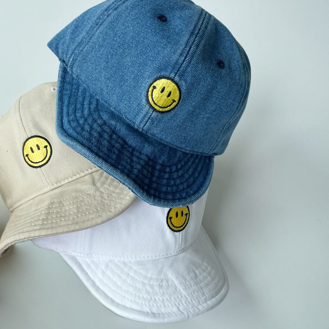 Toddler Smile Embroidery Soft Brim Cap (3-6y) - 3 Colors - AT NOON STORE