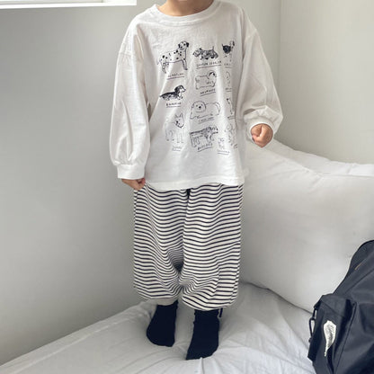 Toddler F25 Puppies Print Long Sleeve Top (1-7y) - Ivory - AT NOON STORE