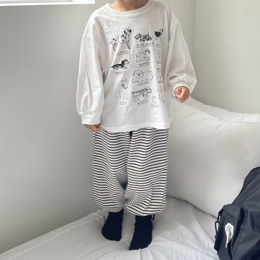 Toddler F25 Puppies Print Long Sleeve Top (1-7y) - Ivory
