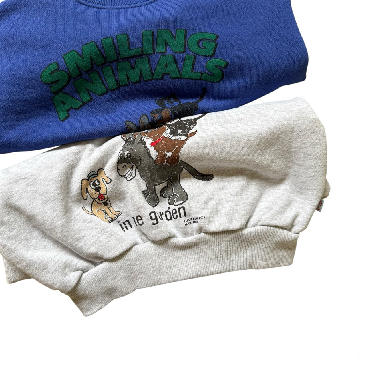 Kids SP26 SMILING ANIMAL Print Long Sleeve Sweatshirts (2-7y) - 2 Colors