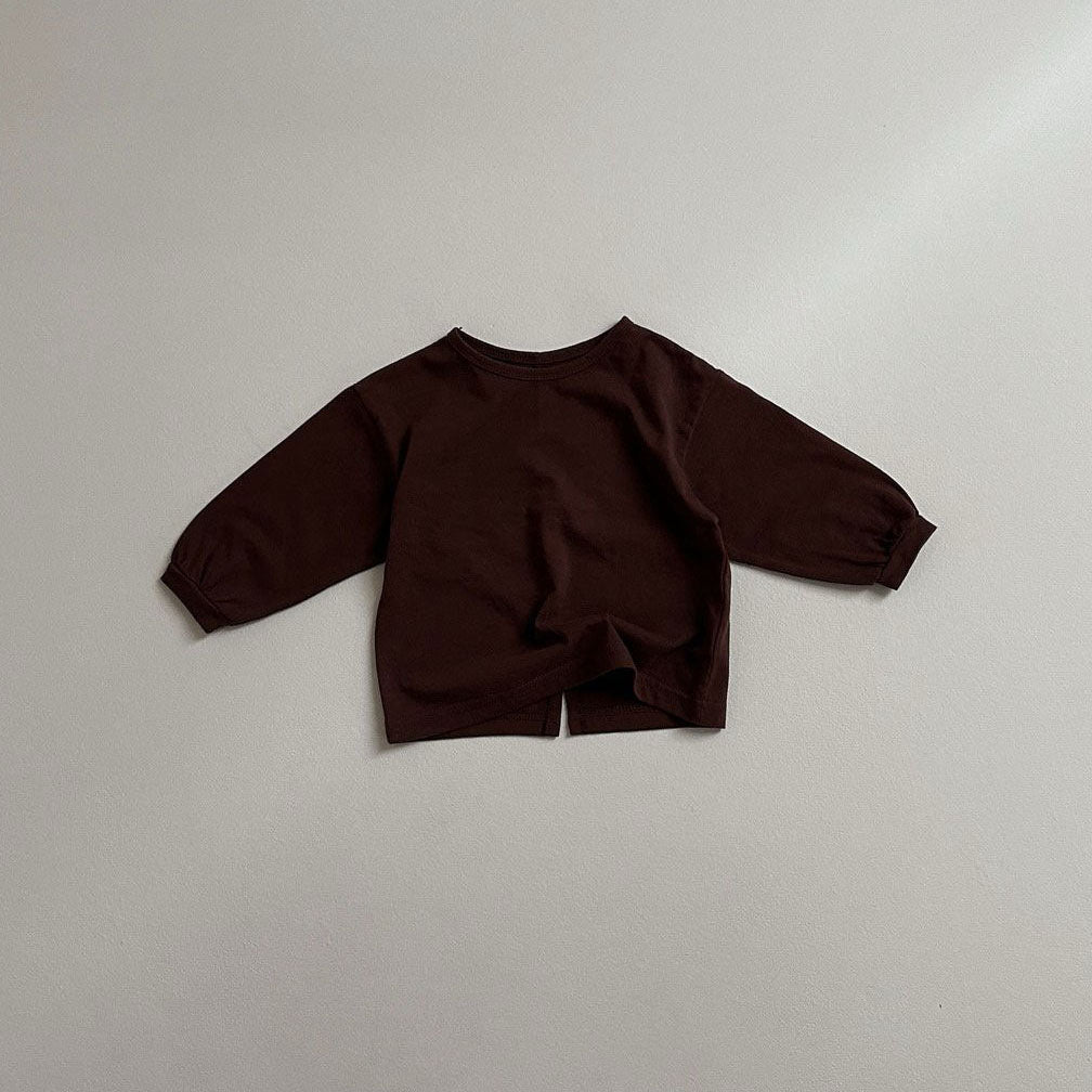 Toddler Crewneck Back Stitch Long Sleeve Tee (10m-4y) - 2 Colors - AT NOON STORE