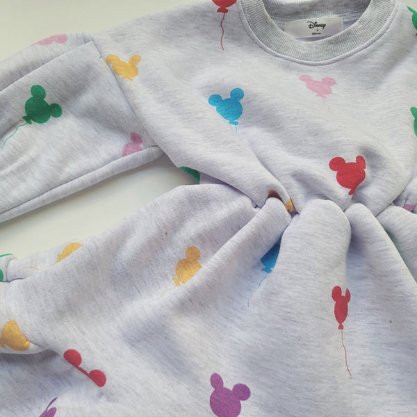 Toddler Balloon Print Brushed Cotton Sweatshirt Dress (15m-7y) - 2 Colors