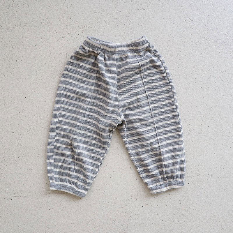 Toddler Stripe Waffle Pin-Tuck Jogger Pants (15m-7y) -2 Colors - AT NOON STORE