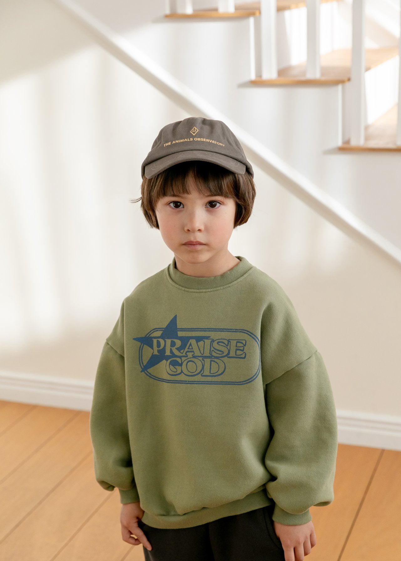 Kids Brushed Cotton PRAISE GOD Long Sleeve Sweatshirt (2-10y) - 2 Colors