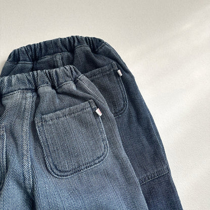 Toddler W25 Stitch Detail Warm and Comfy Denim Pants (10m-4y) - 2 Colors - AT NOON STORE