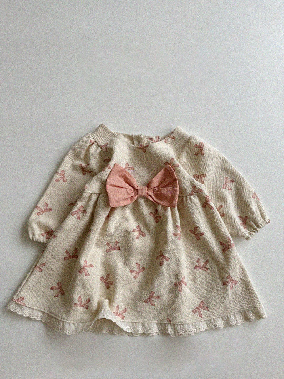 Baby Toddler Aosta F24 Front Big Bow Dress (3m-5y) - 2 Colors