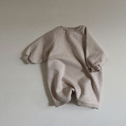 Baby Soft Brushed Cotton Jumpsuit (10-24m) - Oatmeal - AT NOON STORE