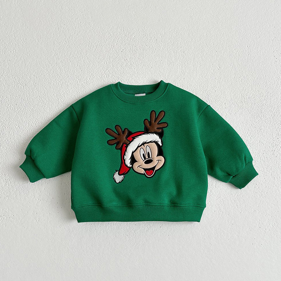 [Pre-Order] Toddler W24 Disney Embroidery Holiday Sweatshirt (1-10y) - 3 Colors