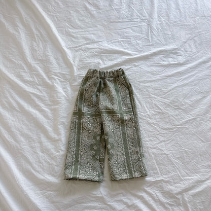 Kids SP26 Paisley Print Pull-on Pants (2-7y) - 2 Colors - AT NOON STORE