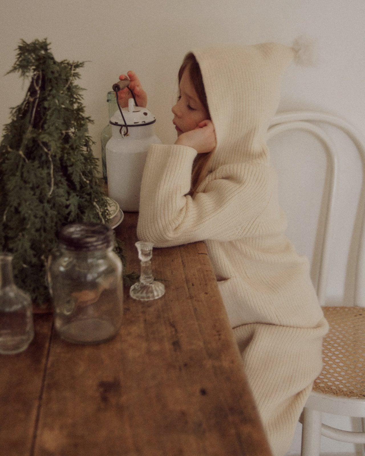 Kids W25 Knit Hooded Jacket and Flare Pants Set (3-8y) - 2 Colors