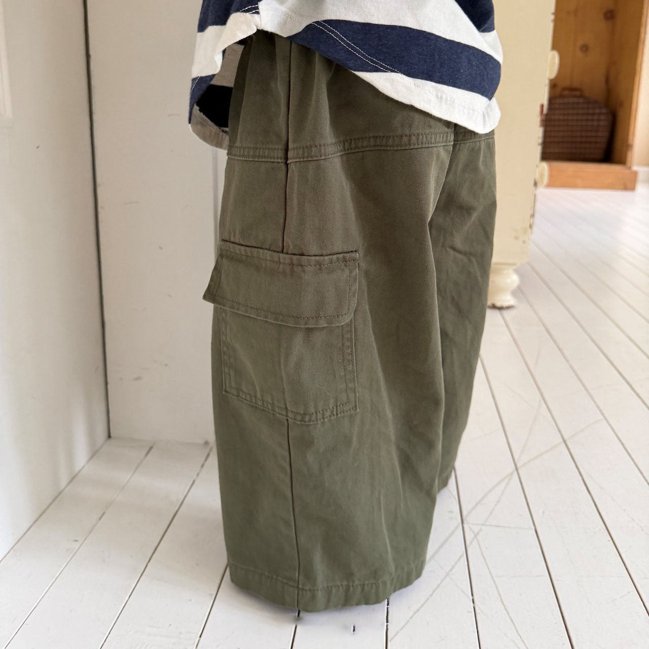 Kids F26 Stitch Detail Cargo Pants (2-8y) - Olive